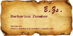Barbarics Zsombor névjegykártya