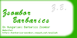 zsombor barbarics business card